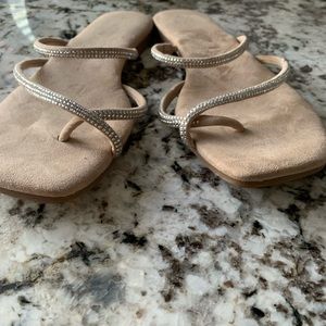 Worn once sparkly flip flops